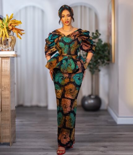 ANWULI STONED ANKARA SET(Similar Print)