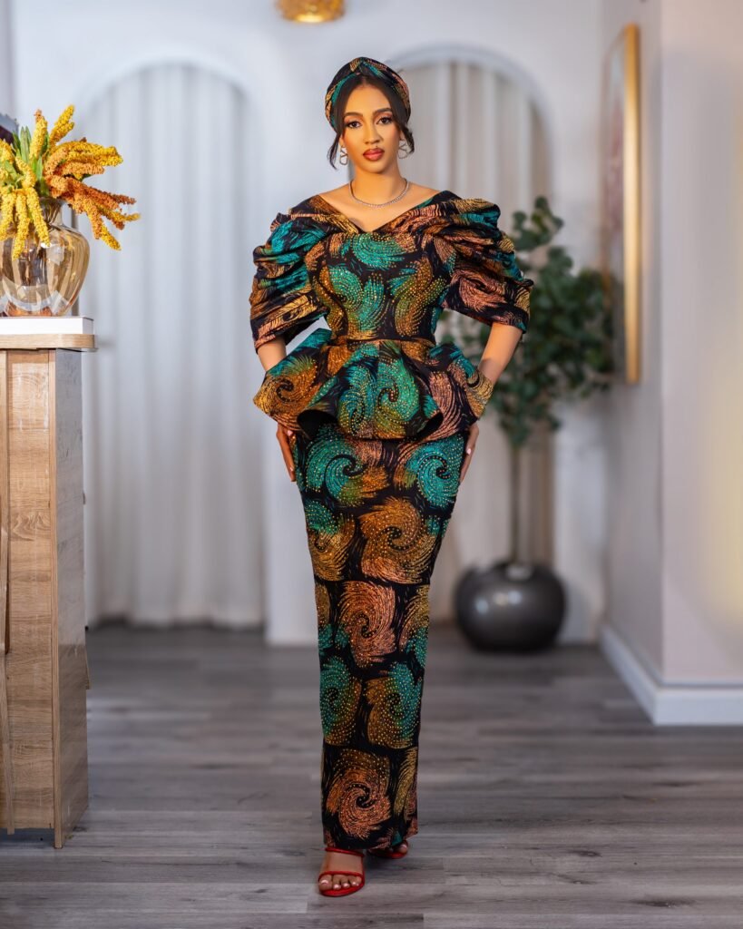 ANWULI STONED ANKARA SET(Similar Print)