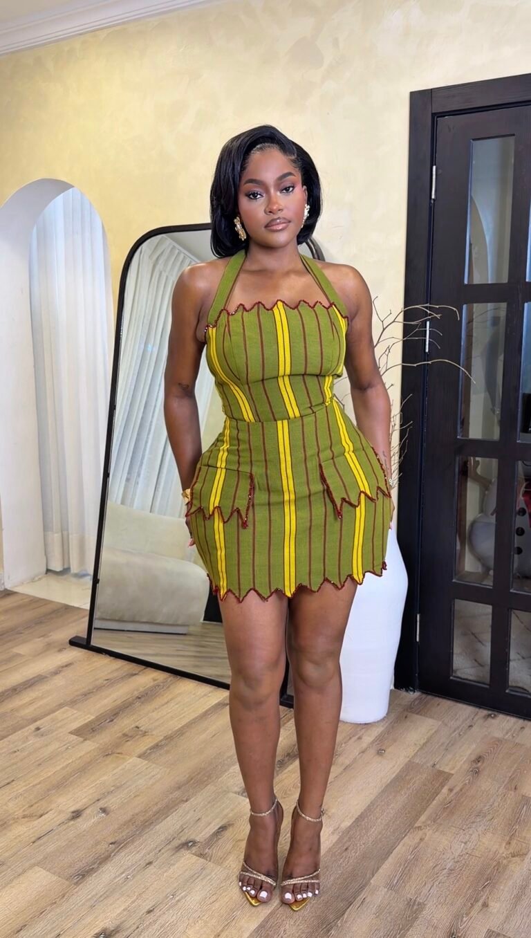 Gbemi beaded Asooke set